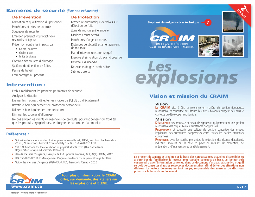 Nouvelle version du DVT 7 sur les explosions | Conseil pour la ...